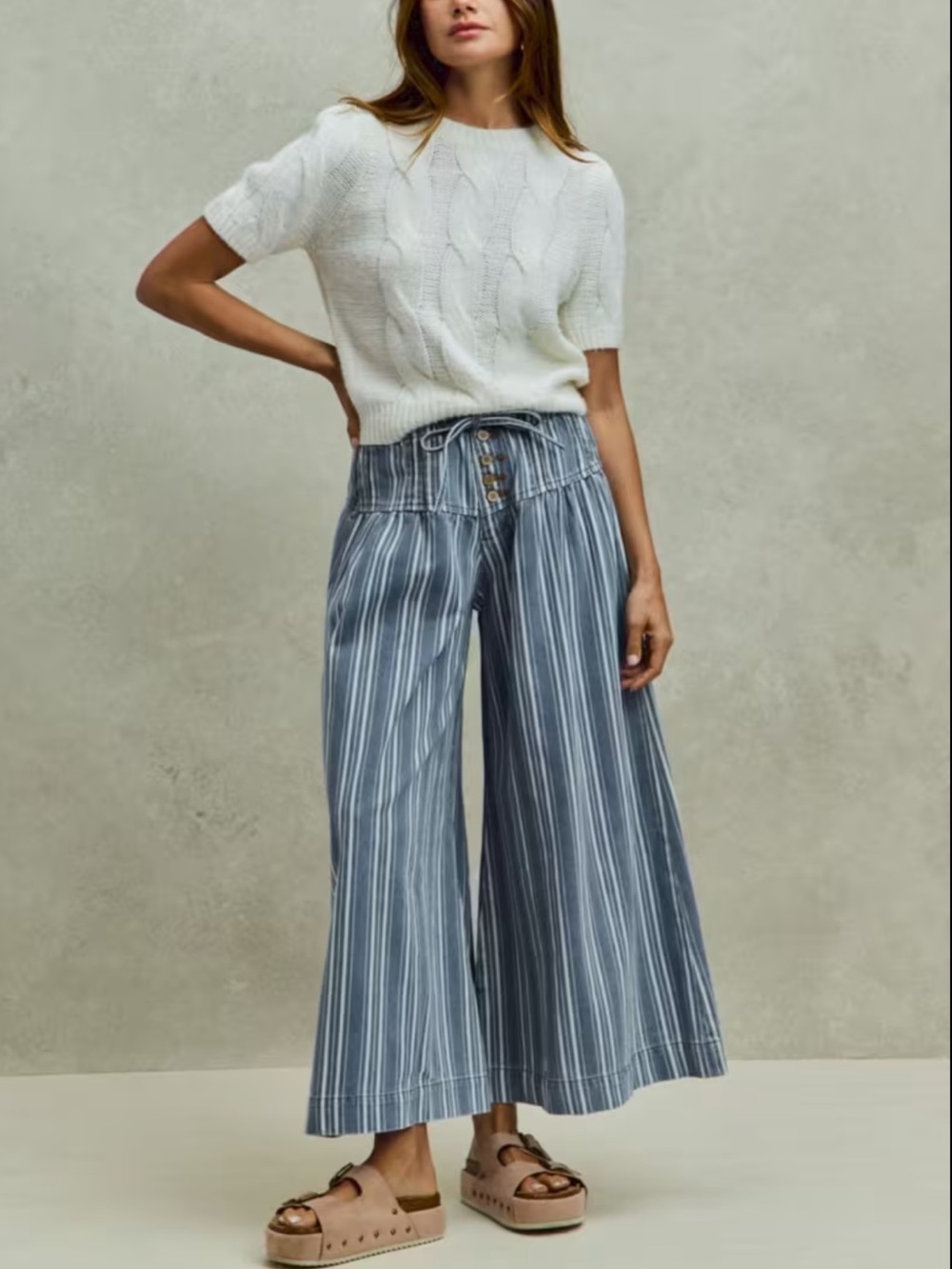 (A17) NWT So Me Striped Wide Leg Jeans